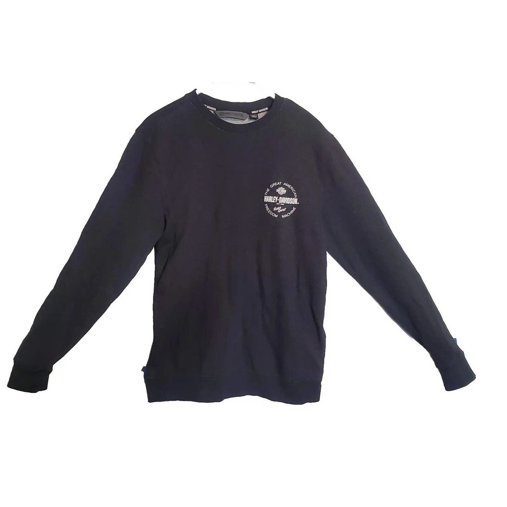 Official HARLEY DAVIDSON Womens Sweatshirt black Small American freedom machine